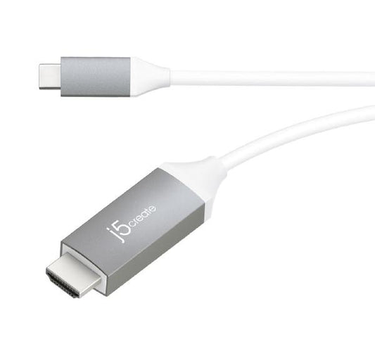 J5create JCC153G USB-C to 4K HDMI Cable – 1.9m Type-C to HDMI Adapter for UHD Displays