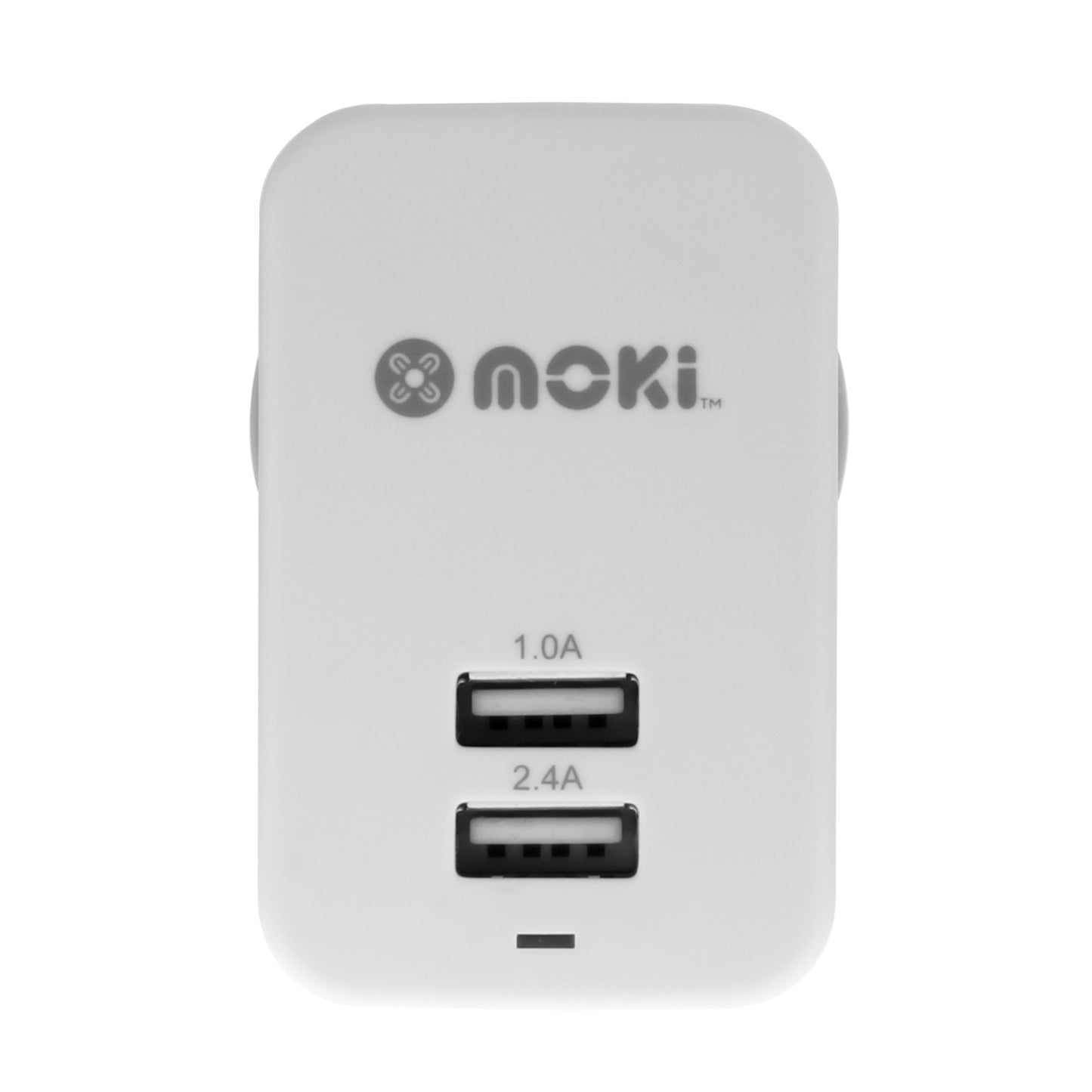 MOKI Dual USB Wall Charger – Fast Charging Power Adapter for Smartphones & Tablets – White