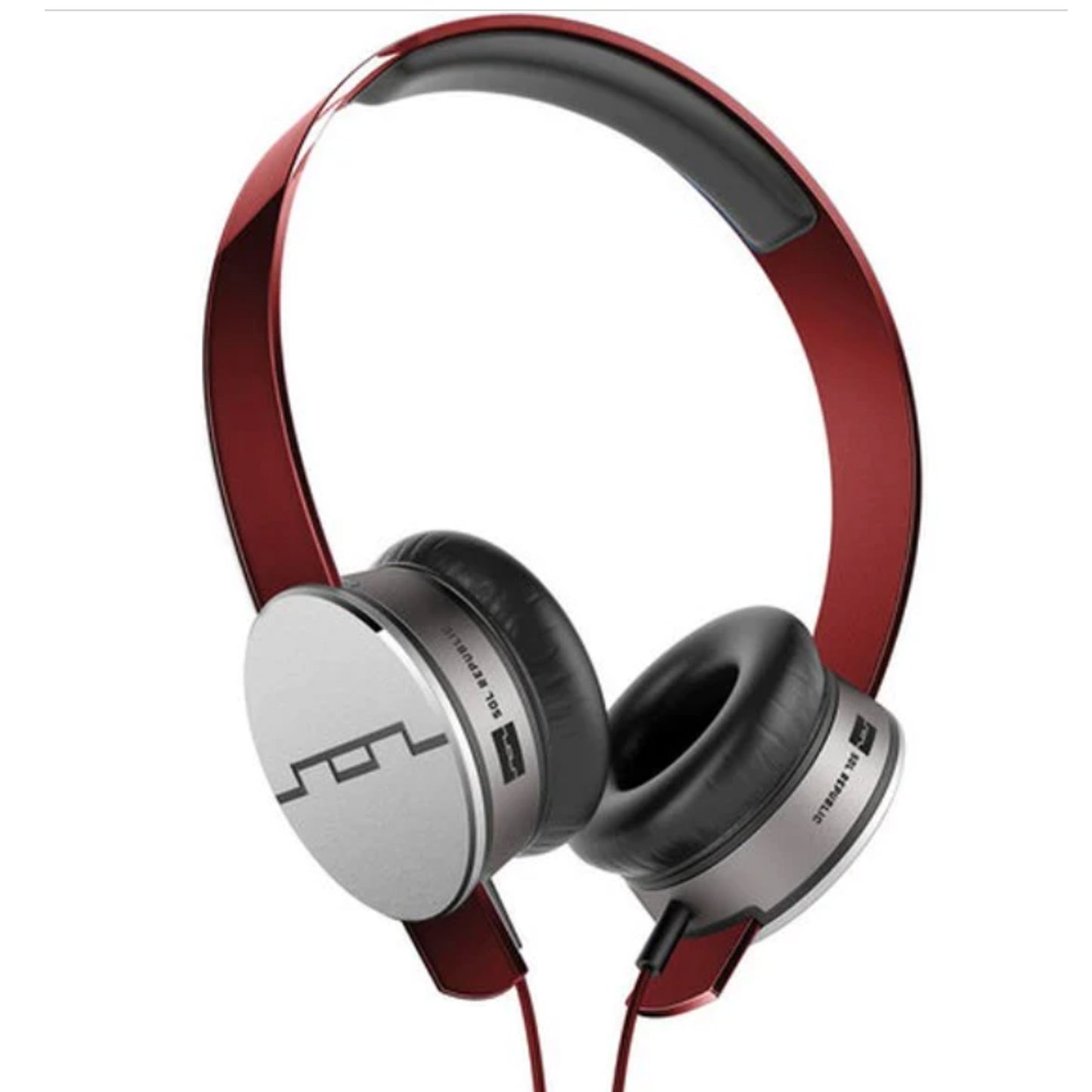SOL Republic Tracks HD V10 On-Ear Wired Headphones – High-Definition Sound, Red