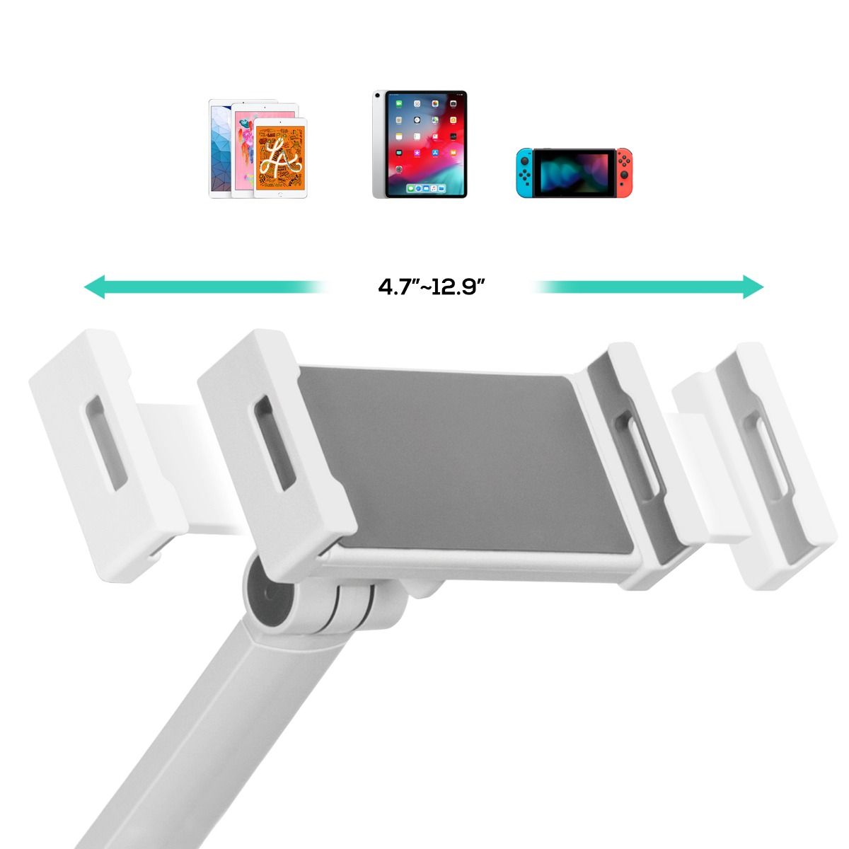 Activiva Universal iPad & Tablet Floor Stand – Adjustable Height & 360° Rotation for Hands-Free Viewing