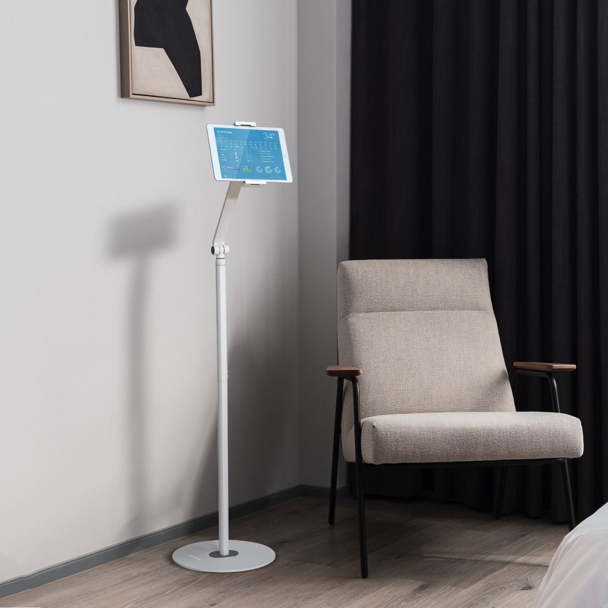 Activiva Universal iPad & Tablet Floor Stand – Adjustable Height & 360° Rotation for Hands-Free Viewing