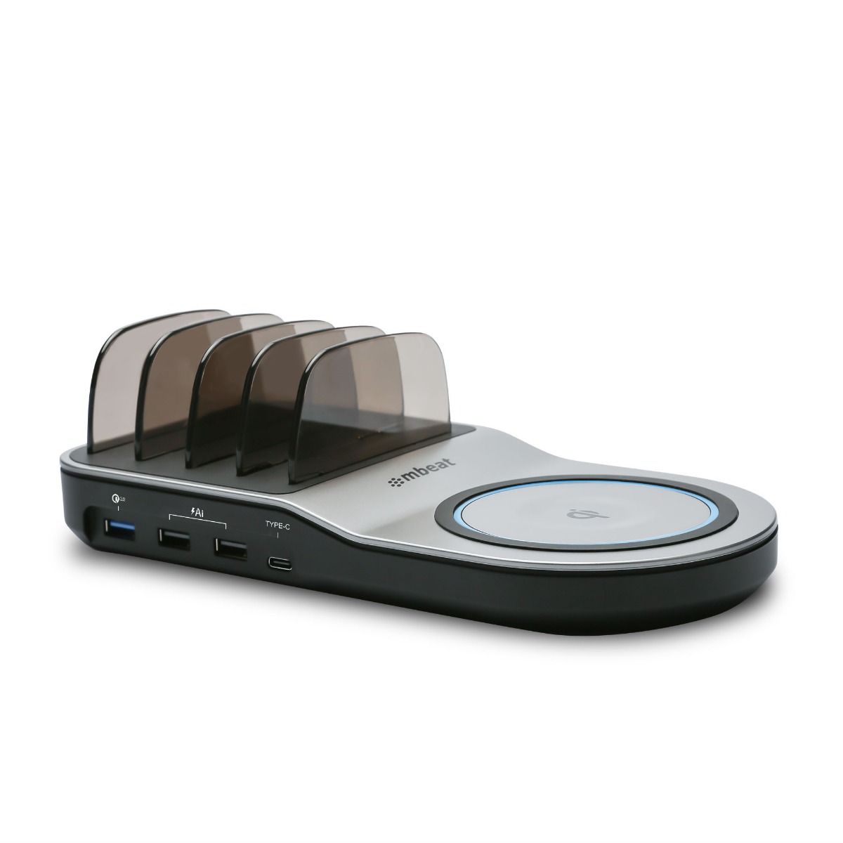 mbeat Gorilla Power 50W Charging Dock – Qi-Certified Wireless & Multi-Device USB Fast Charger