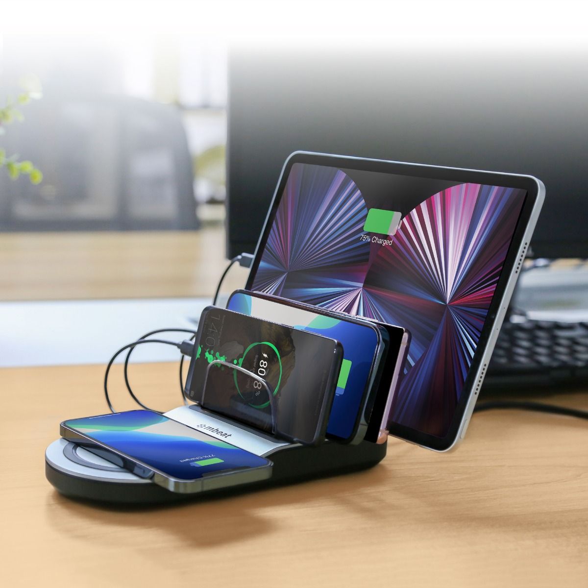 mbeat Gorilla Power 50W Charging Dock – Qi-Certified Wireless & Multi-Device USB Fast Charger