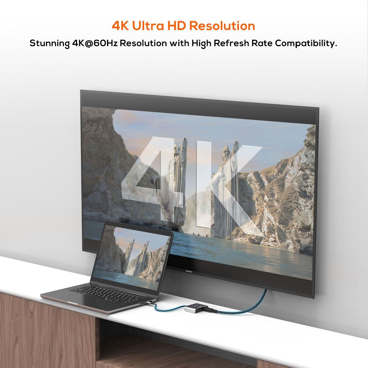 mbeat Tough Link USB-C to DisplayPort & HDMI MST Adapter – Dual 4K@60Hz Output – Space Grey