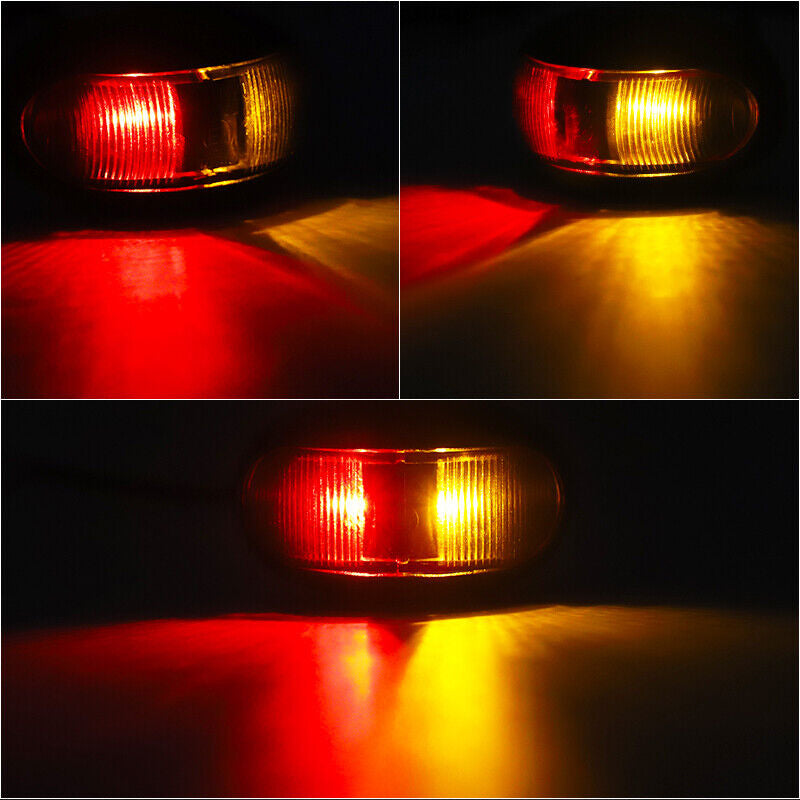 10X LED Clearance Lights – Amber & Red Side Marker Lamps for Truck, Trailer, Caravan – 12V–24V Waterproof