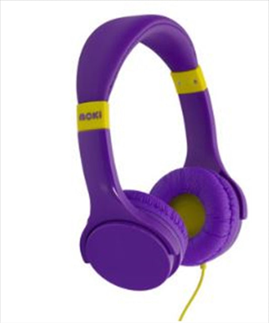 Lil' Kids Purple Headphones – Safe Volume-Limited Wired Headset for Children, Lightweight & Comfortable