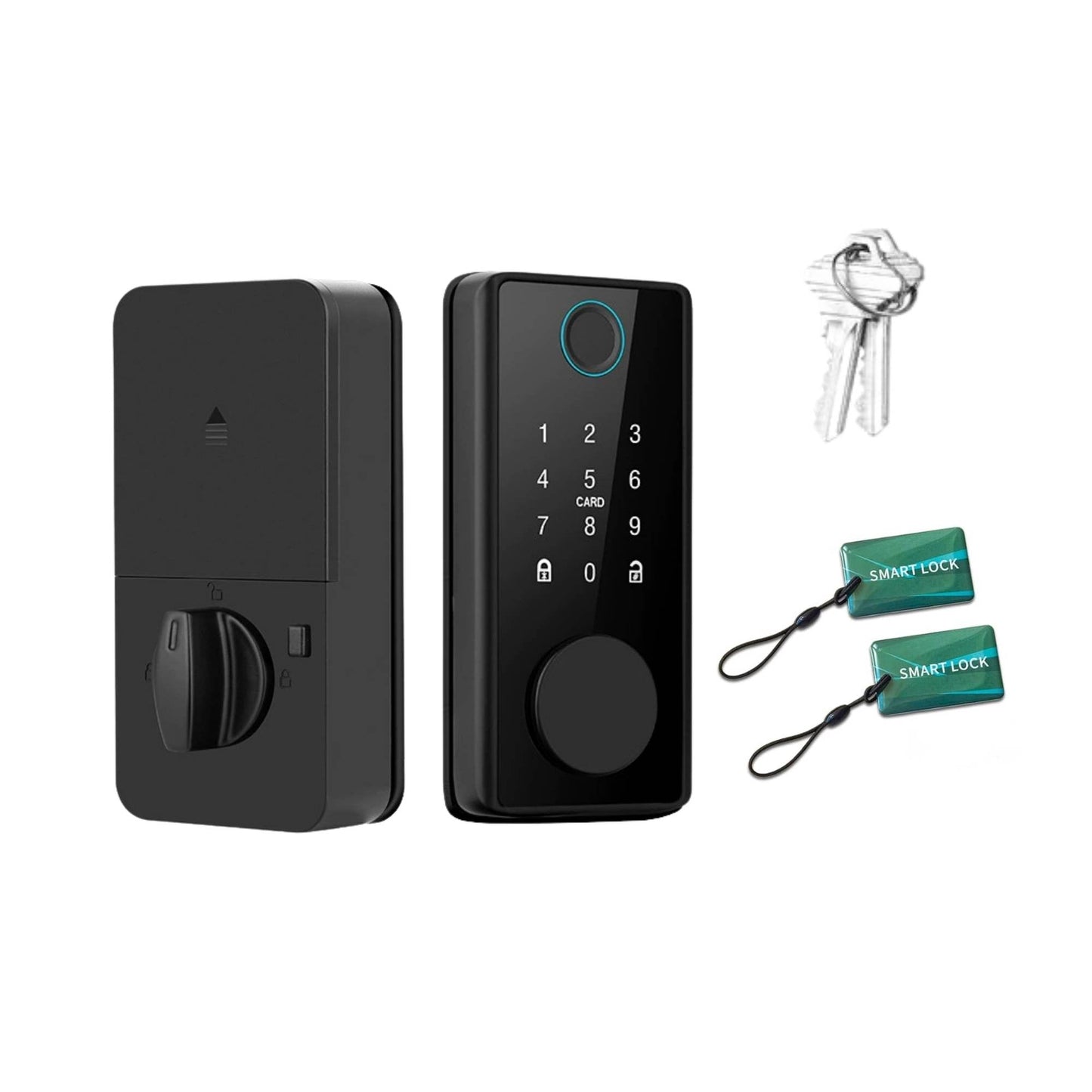 Tooleroo 5-in-1 Digital Smart Door Lock with Keypad – Home Entry Security System with Fingerprint, App & Key Access