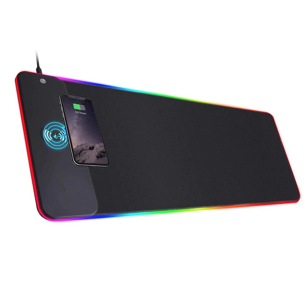RGB Wireless Charging Mouse Pad – 15W Fast Charger, Oversized 800x300mm Gaming Desk Pad