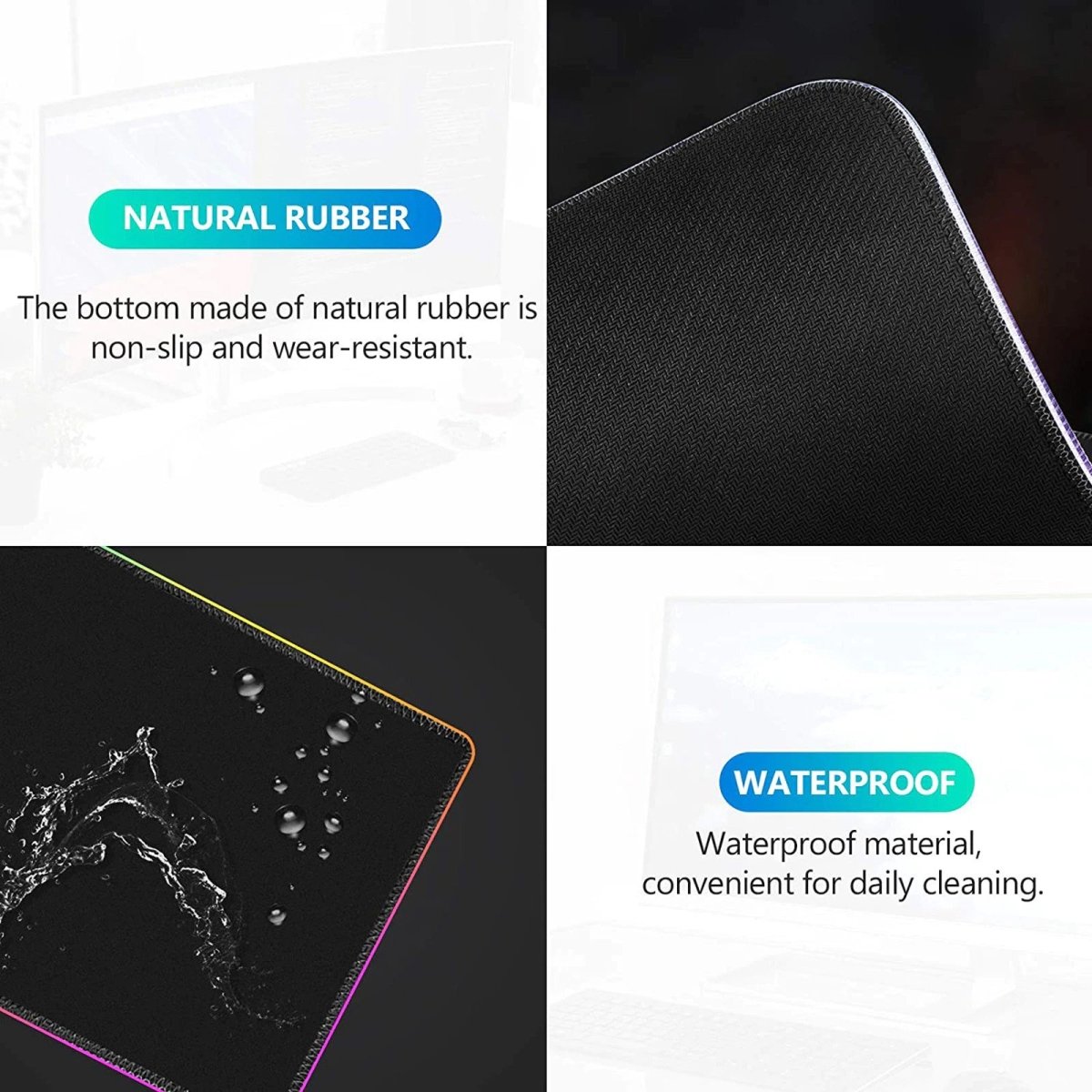 RGB Wireless Charging Mouse Pad – 15W Fast Charger, Oversized 800x300mm Gaming Desk Pad