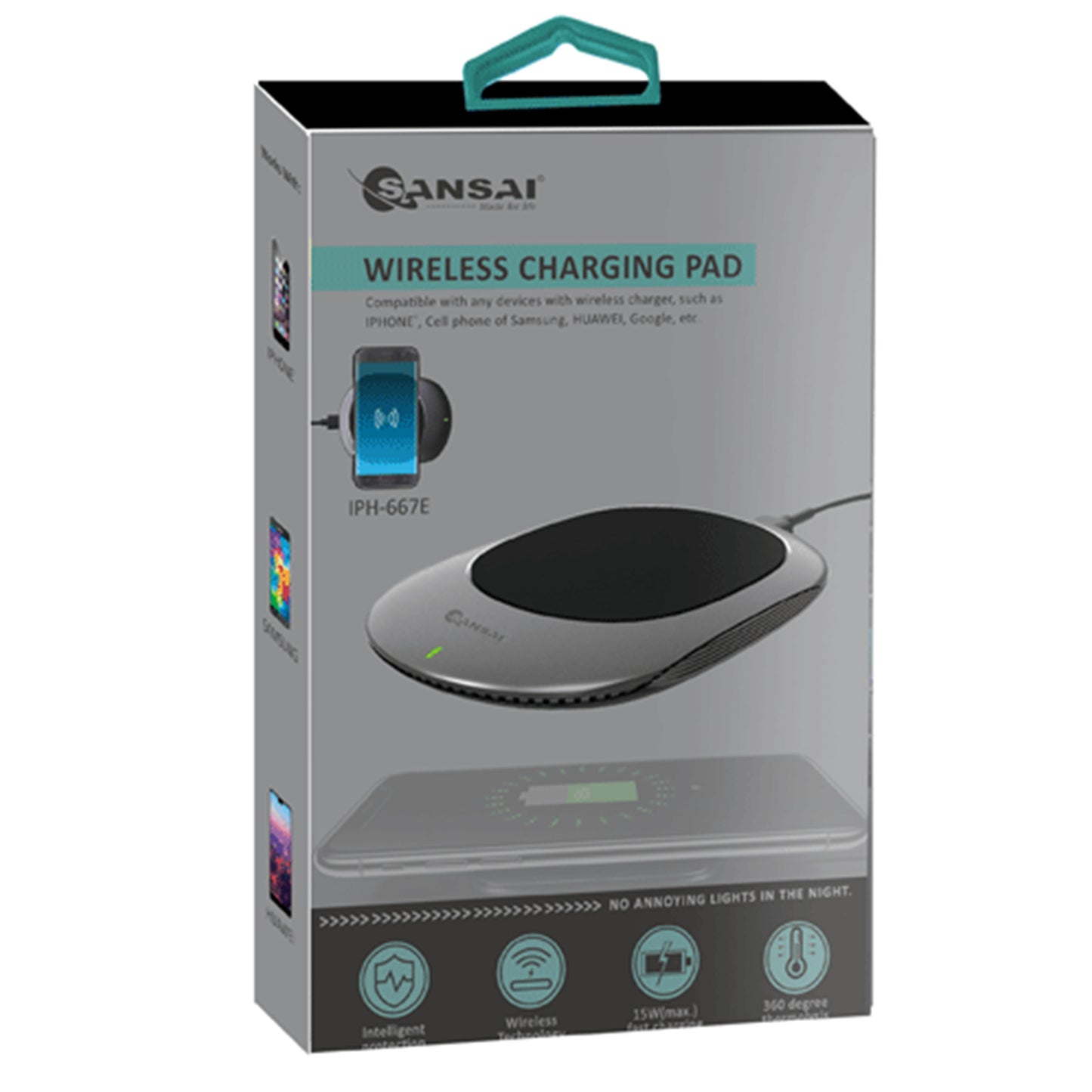 2X Sansai Wireless Charging Pads – Qi-Certified Fast Chargers for iPhone, Samsung & Android Devices