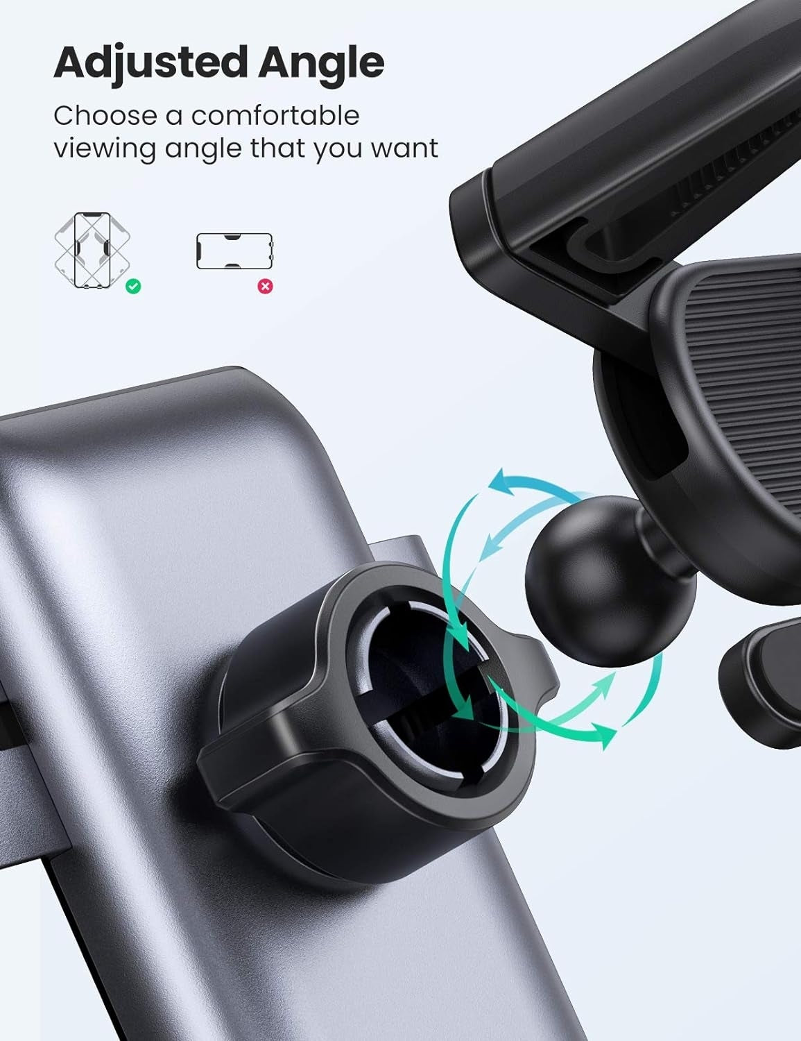UGREEN 30401 Gravity Car Mount – Air Vent Phone Holder with Auto-Lock & One-Hand Operation