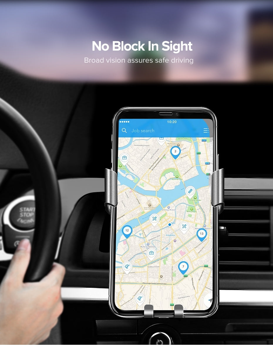 UGREEN 40907 Gravity Car Air Vent Phone Holder – Secure Mount for iPhone, Samsung & Android Devices