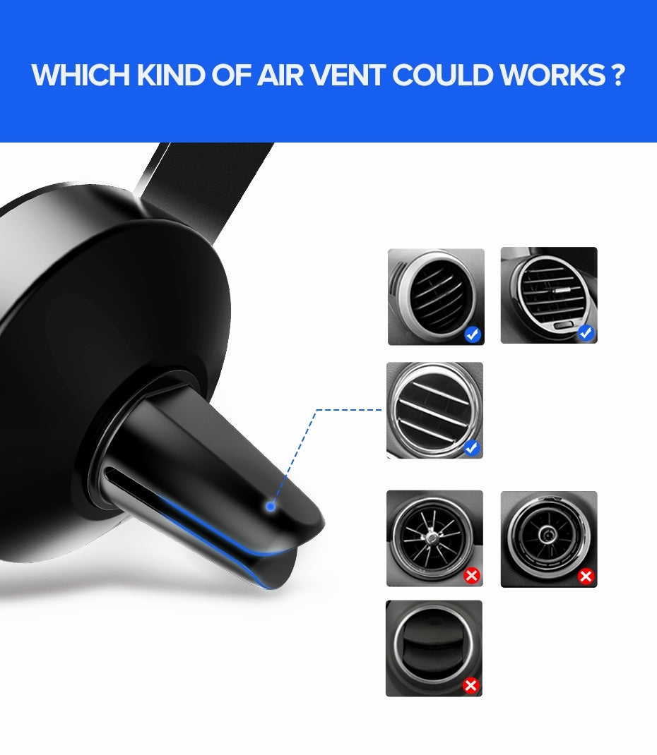 UGREEN 40907 Gravity Car Air Vent Phone Holder – Secure Mount for iPhone, Samsung & Android Devices