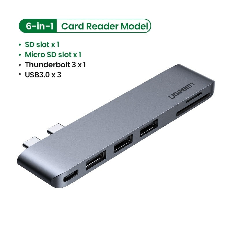 UGREEN 60560 USB-C Hub for MacBook – Aluminum Type-C Adapter with 3 USB 3.0 Ports & 100W PD Charging