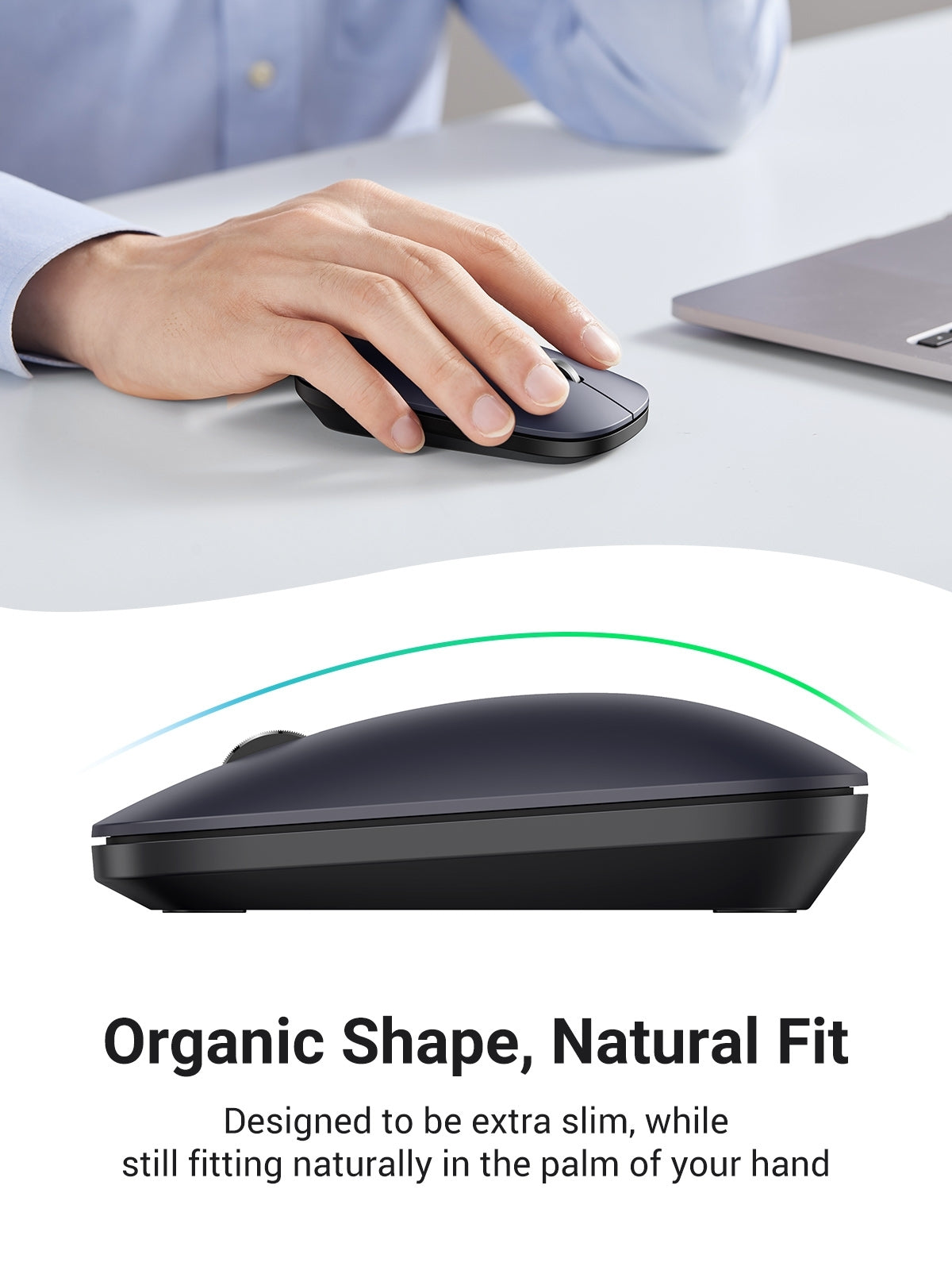 UGREEN 90372 Slim 2.4G Wireless Mouse – Compact Ergonomic Optical Mouse with USB Receiver