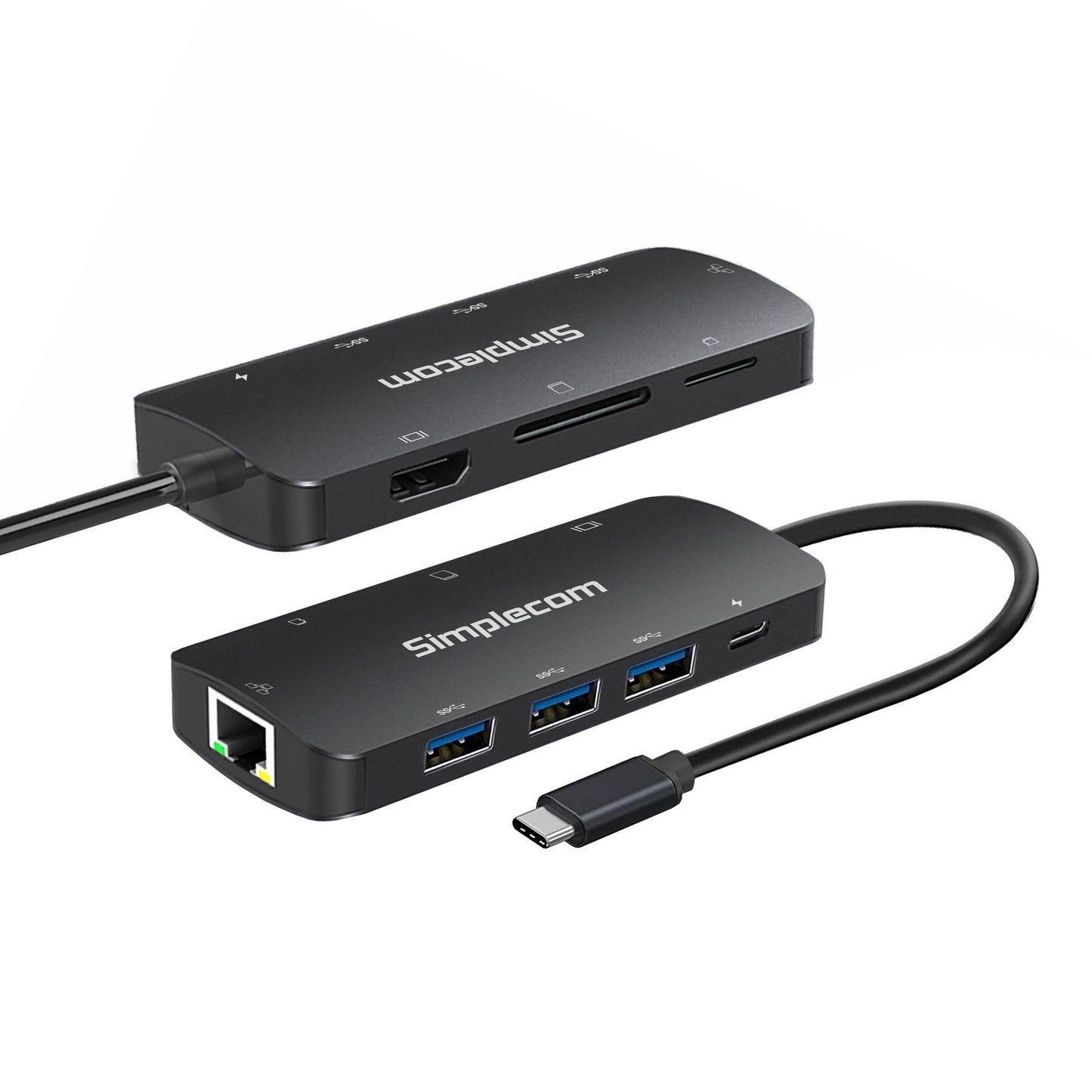 Simplecom CHT580 USB-C 8-in-1 Multiport Hub – HDMI 2.0, USB 3.0, PD Charging Docking Station