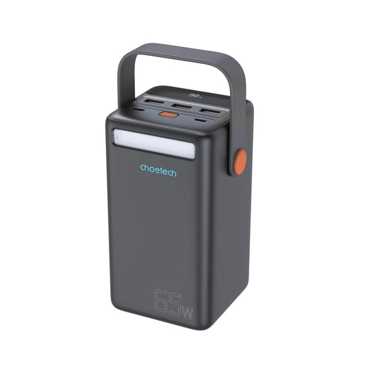 CHOETECH B664 50000mAh Power Bank – PD 65W Fast Charging, LCD Display, LED Flashlight