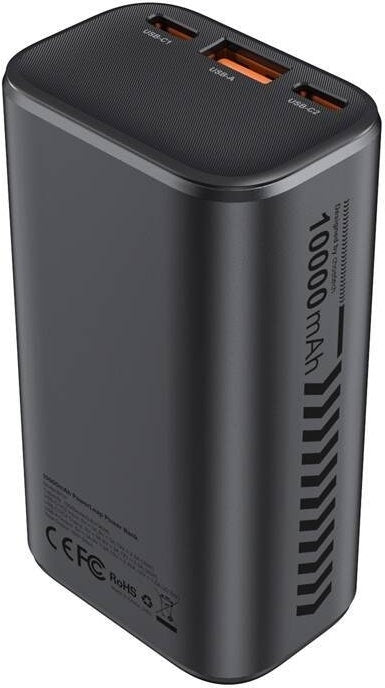CHOETECH B701-GY 10000mAh Power Bank – 30W PD Fast Charging, USB-A + Dual USB-C, 3-Port with TFT Display – Grey
