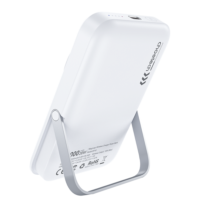 CHOETECH B743-WH 10000mAh PD 20W Magnetic Power Bank with Holder – White