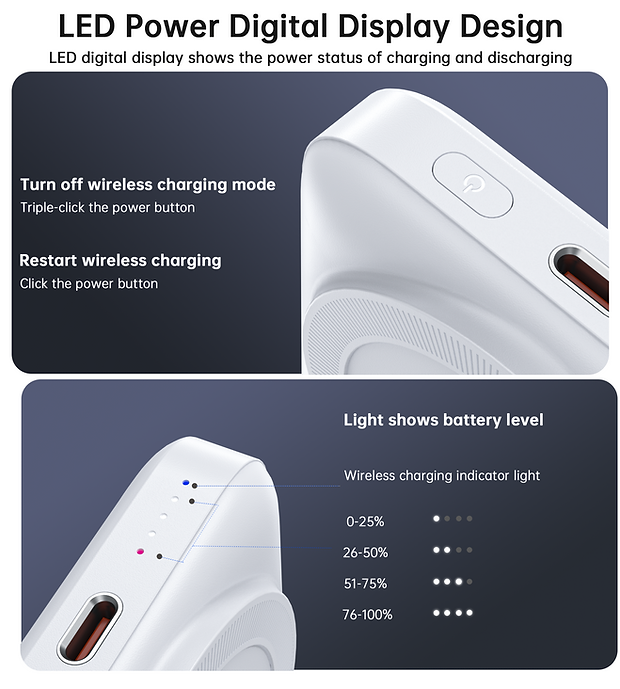 CHOETECH B743-WH 10000mAh PD 20W Magnetic Power Bank with Holder – White