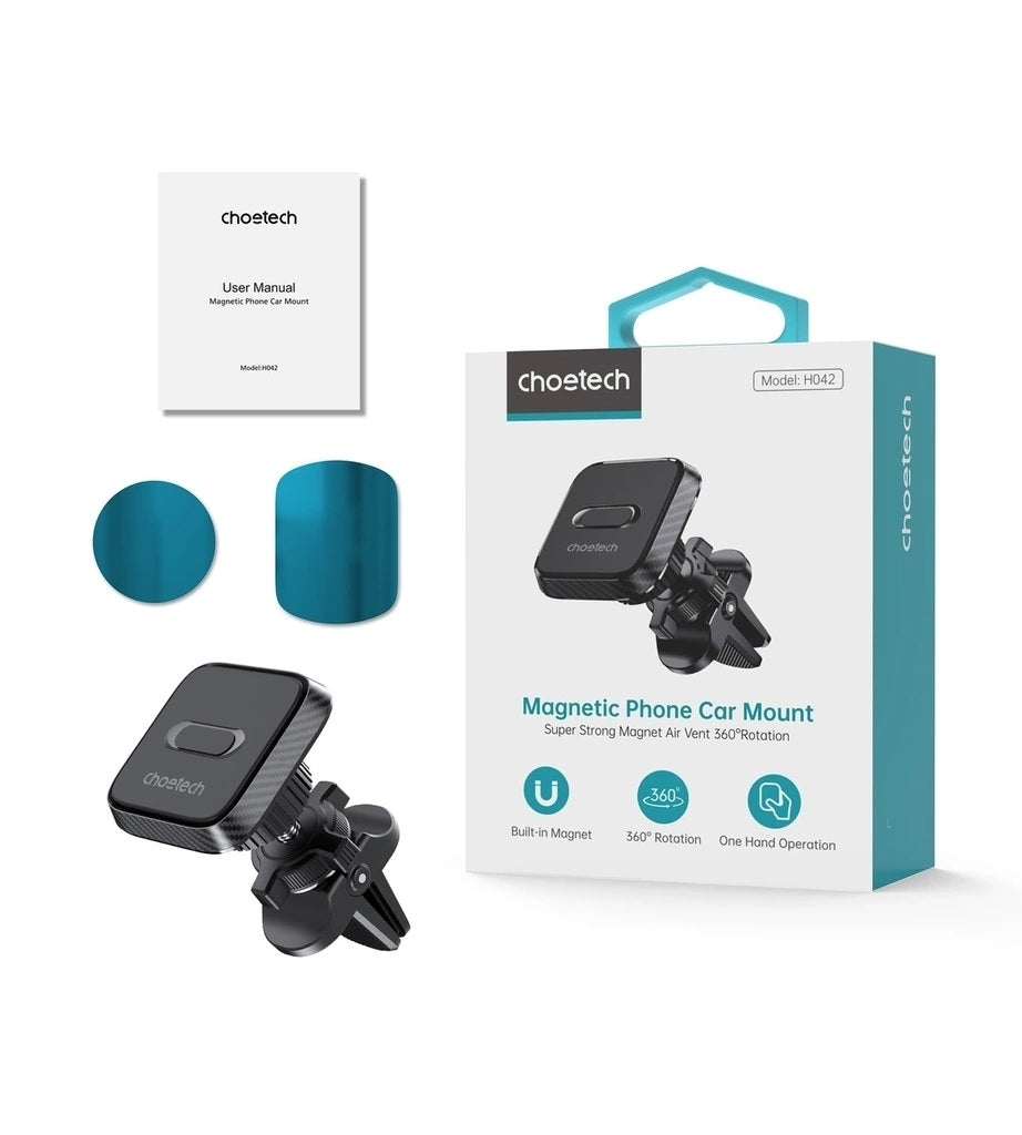 CHOETECH H042 Magnetic Car Phone Mount – Air Vent Holder for iPhone & Android with Strong Magnet Grip