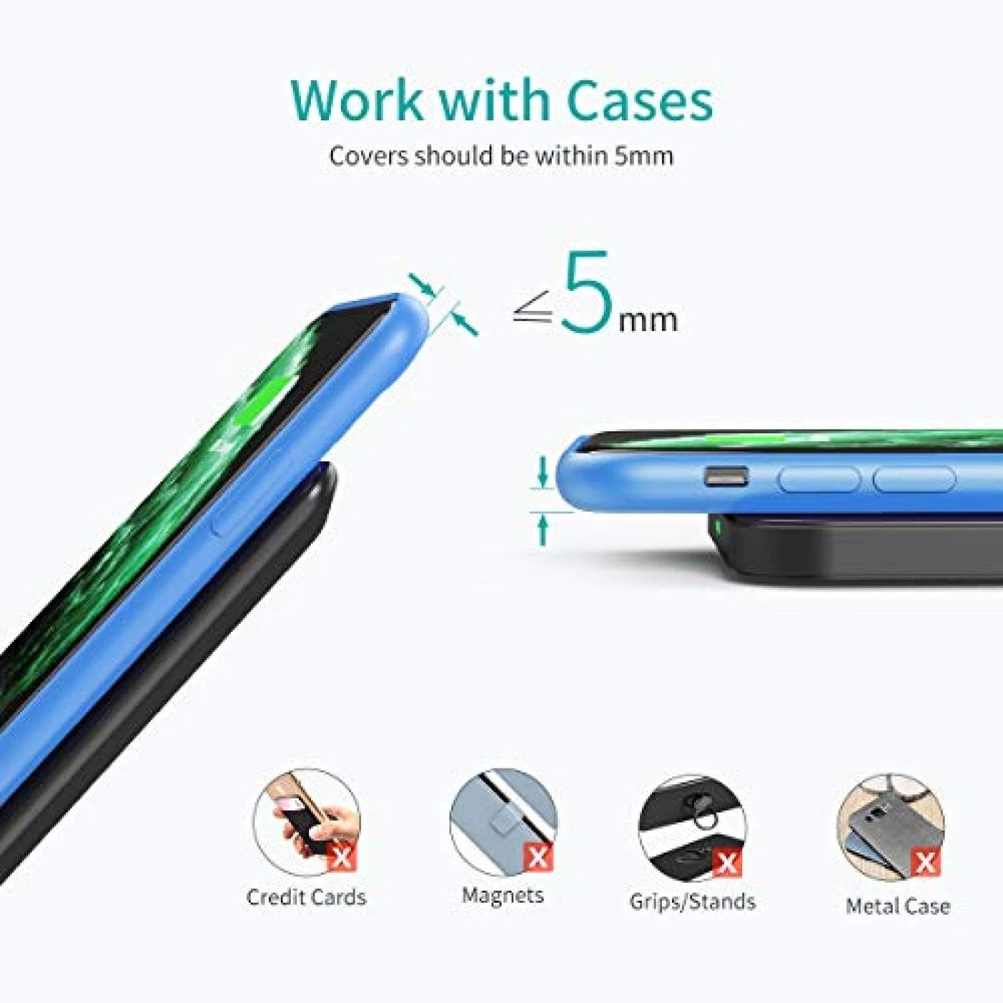 CHOETECH MIX00087 (T524S + T511S) Qi Wireless Charger Combo – 10W/7.5W Fast Charging Stand & Pad for iPhone, Samsung & Qi-Enabled Devices