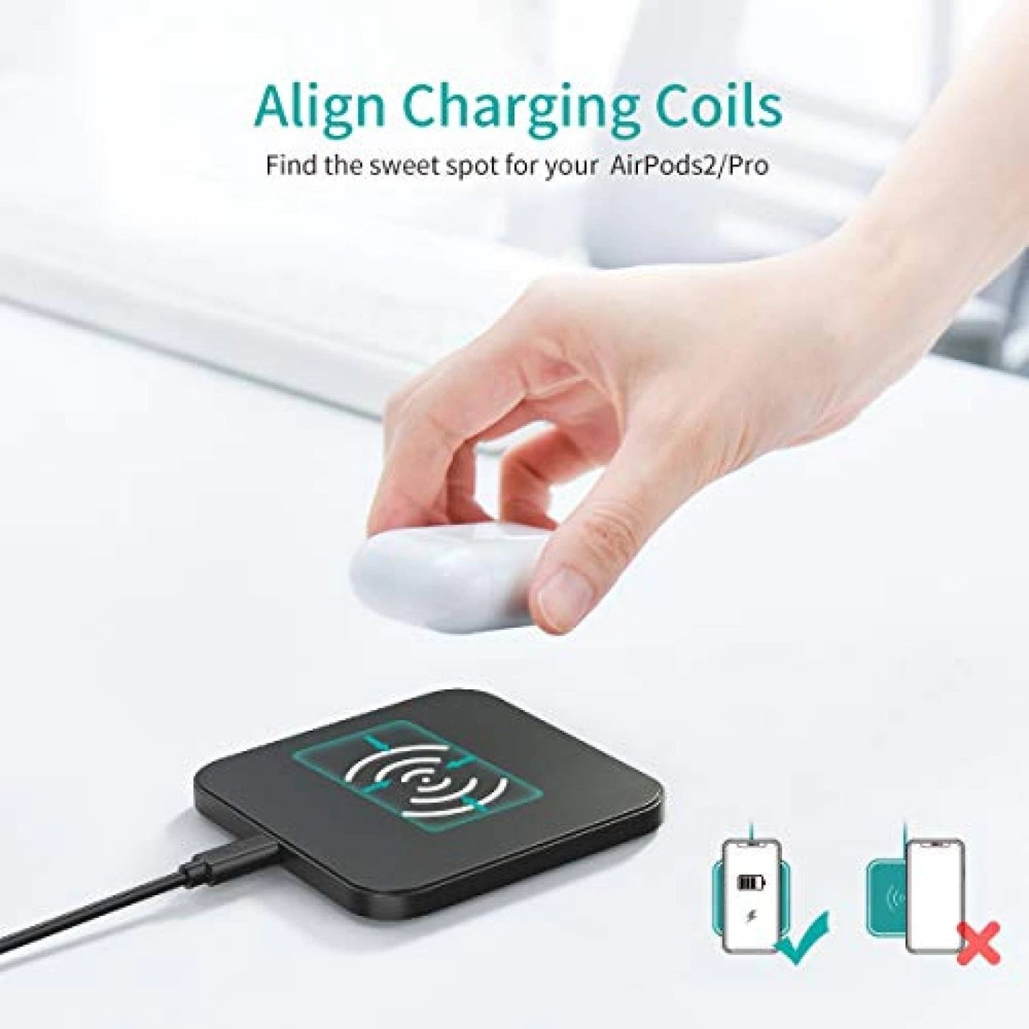 CHOETECH MIX00087 (T524S + T511S) Qi Wireless Charger Combo – 10W/7.5W Fast Charging Stand & Pad for iPhone, Samsung & Qi-Enabled Devices
