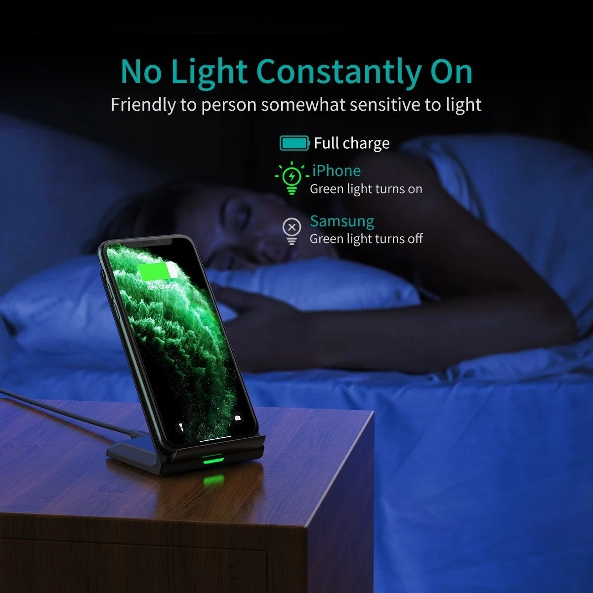 CHOETECH Fast Wireless Charging Stand 10W – Qi-Certified, Dual Pack (T524S MIX00093)