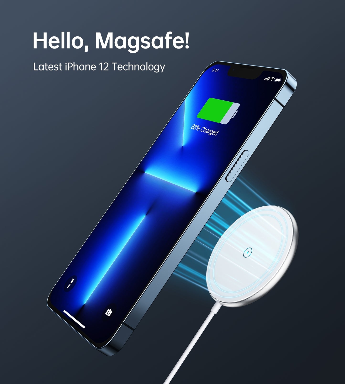 CHOETECH T580-F 15W MagSafe Wireless Fast Charger with 1M USB-C Cable – White