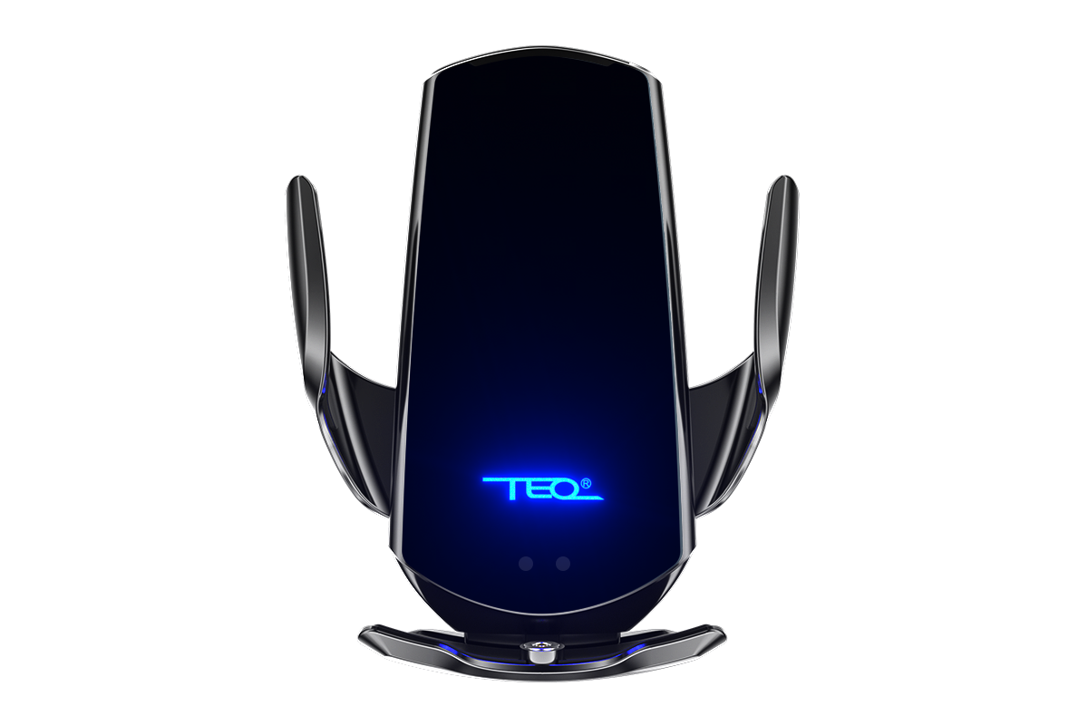 TEQ T22 Fast Wireless Car Charger & Phone Holder – Auto-Clamp Mount, 15W Qi Charging