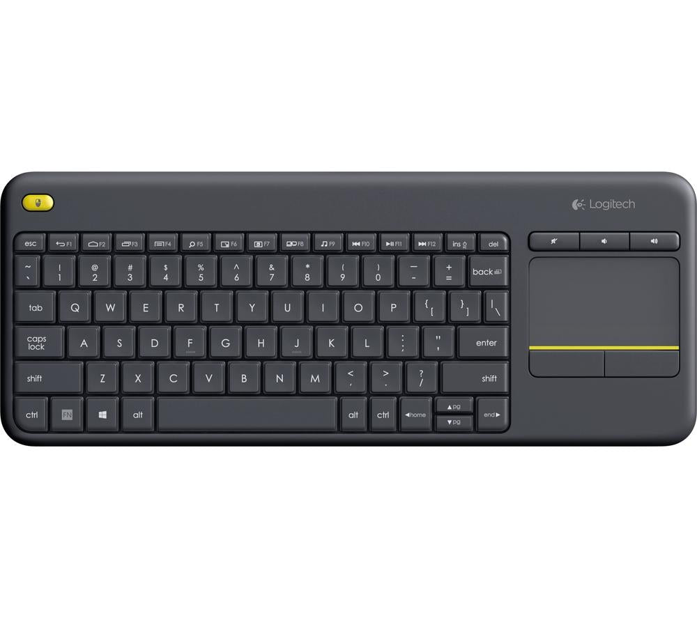 Logitech K400 Plus Wireless Touch Keyboard – Built-in Touchpad, Long-Range Connectivity – Black (920-007165)