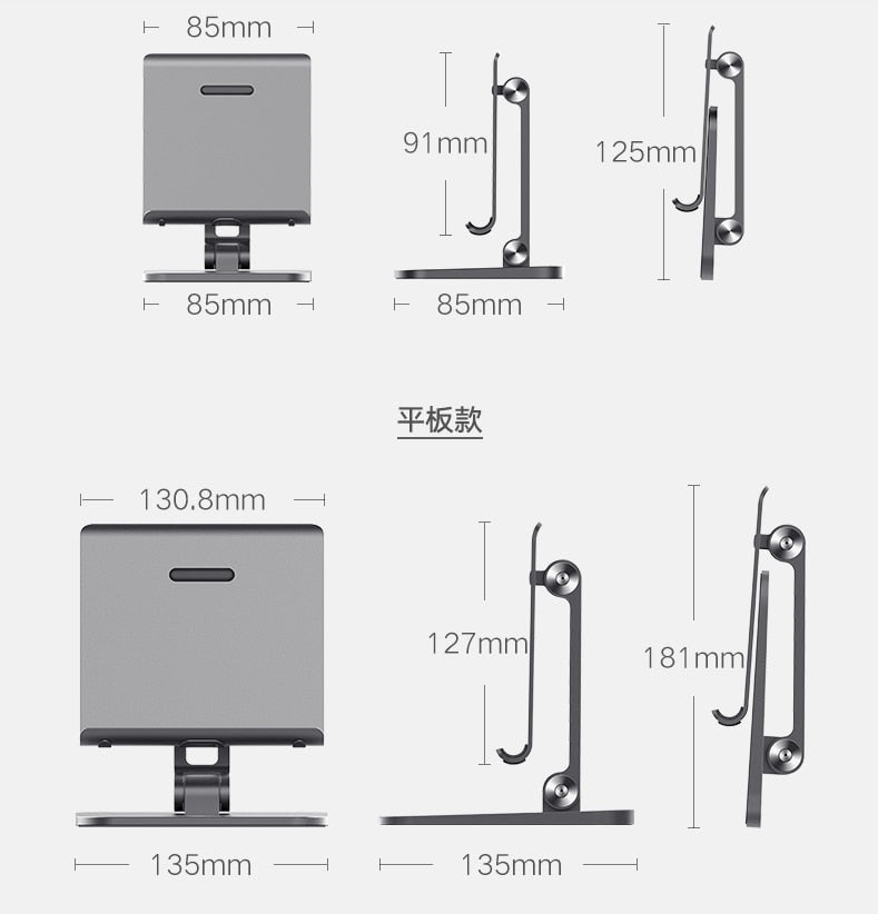 3-in-1 Full Motion Device Holder – Adjustable Stand for Smartphone, Tablet & Laptop – White