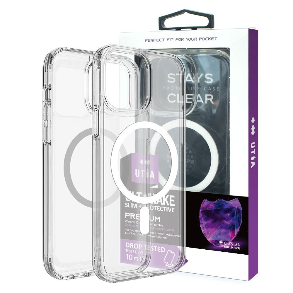 Ultimake Shockproof MagSafe Case for iPhone 16 Pro – Transparent Protective Cover with Magnetic Charging Support