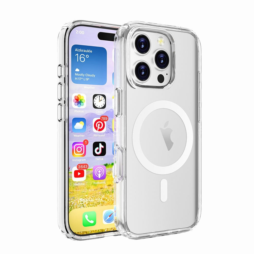 Ultimake Shockproof MagSafe Case for iPhone 16 Pro – Transparent Protective Cover with Magnetic Charging Support