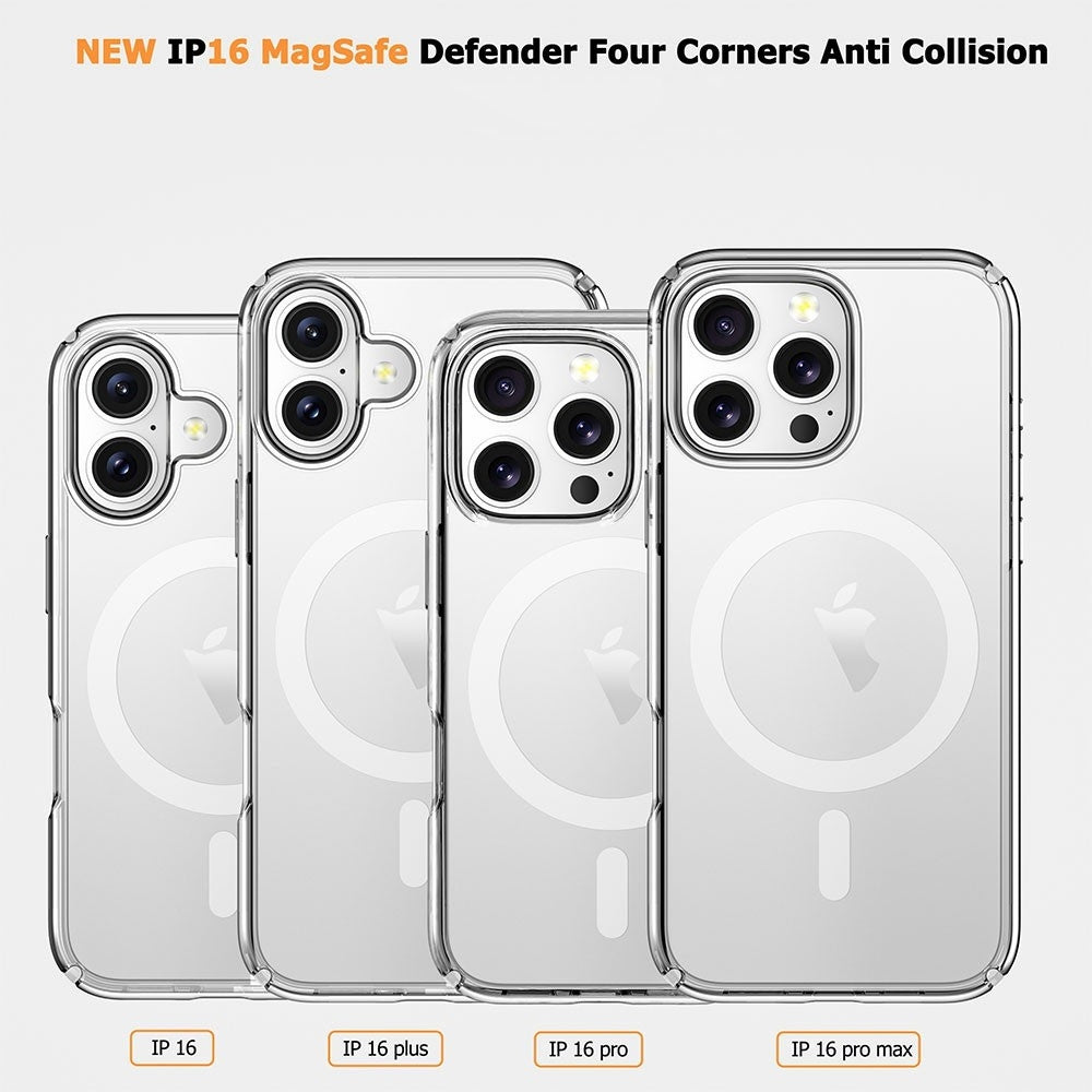 Ultimake Shockproof MagSafe Case for iPhone 16 Pro – Transparent Protective Cover with Magnetic Charging Support