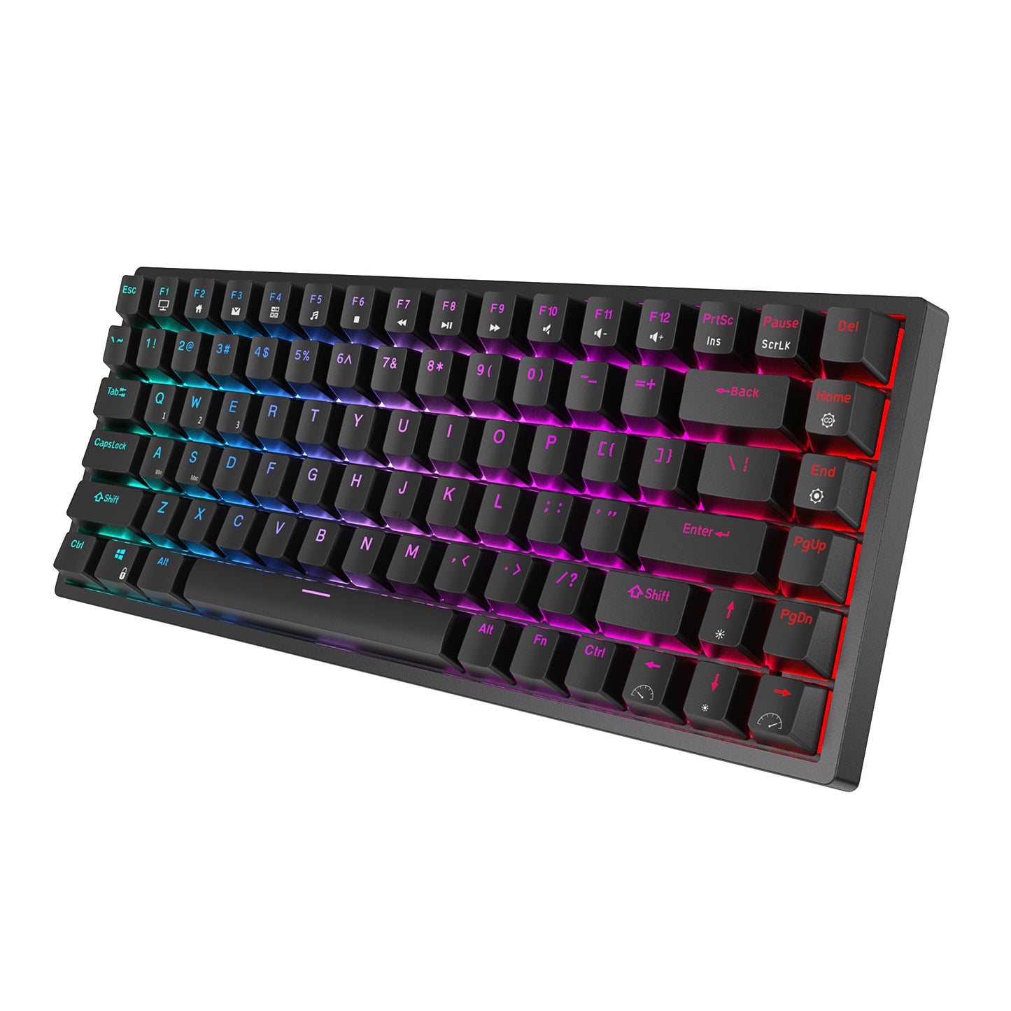 ROYAL KLUDGE RK84 Wireless Mechanical Keyboard – 65% Compact, Hot-Swappable, Blue Switch – Black"