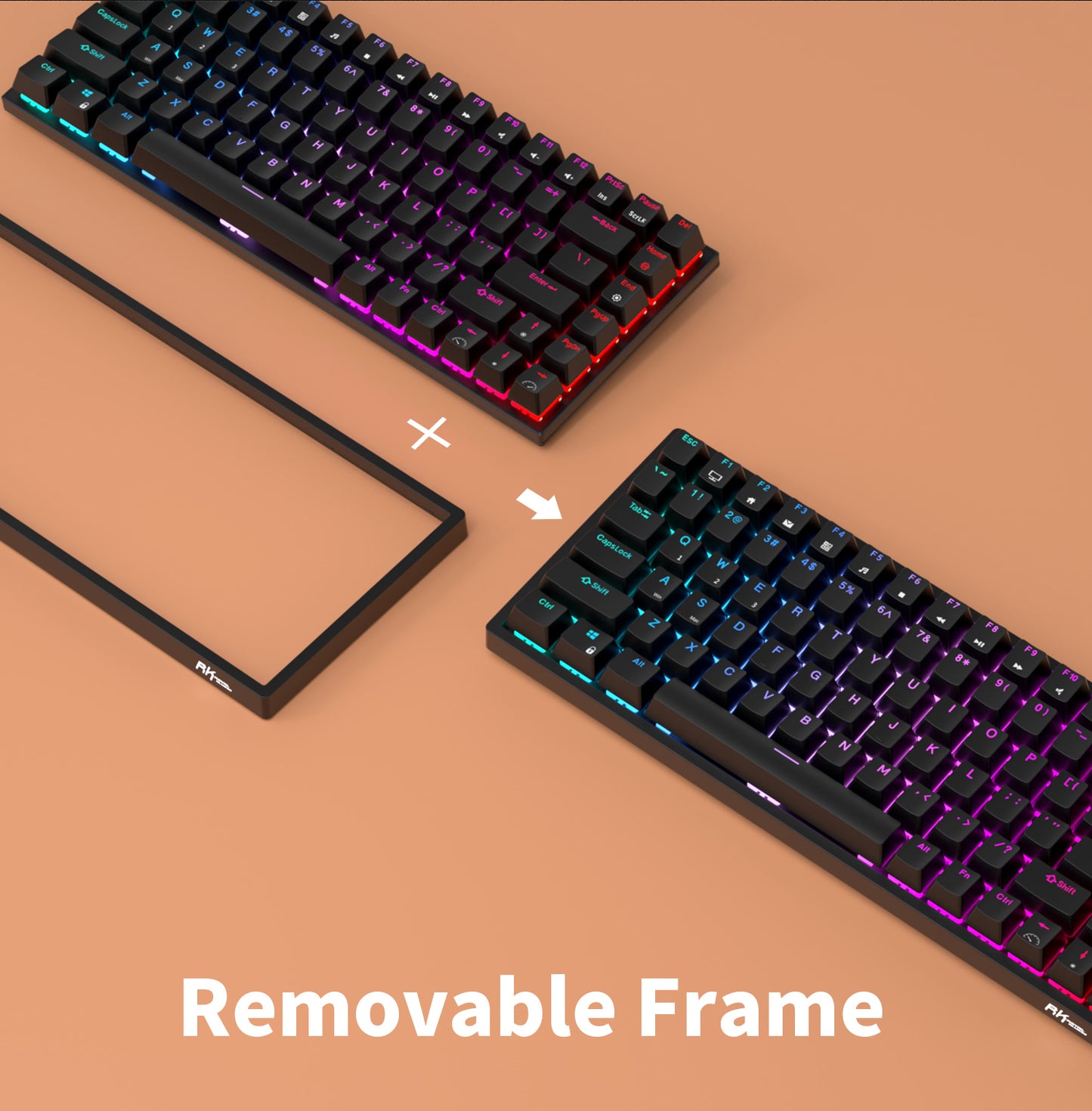 ROYAL KLUDGE RK84 Wireless Mechanical Keyboard – 65% Compact, Hot-Swappable, Blue Switch – Black"
