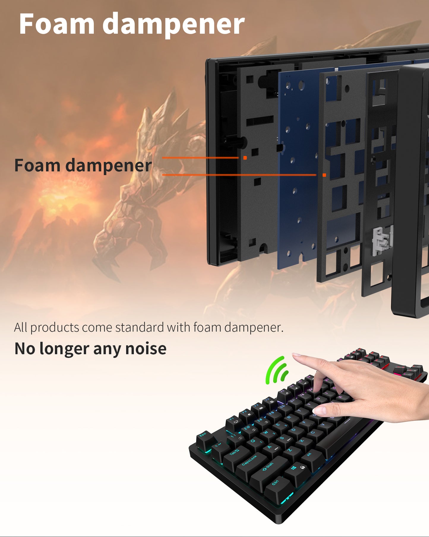 ROYAL KLUDGE RK84 Wireless Mechanical Keyboard – 65% Compact, Hot-Swappable, Blue Switch – Black"
