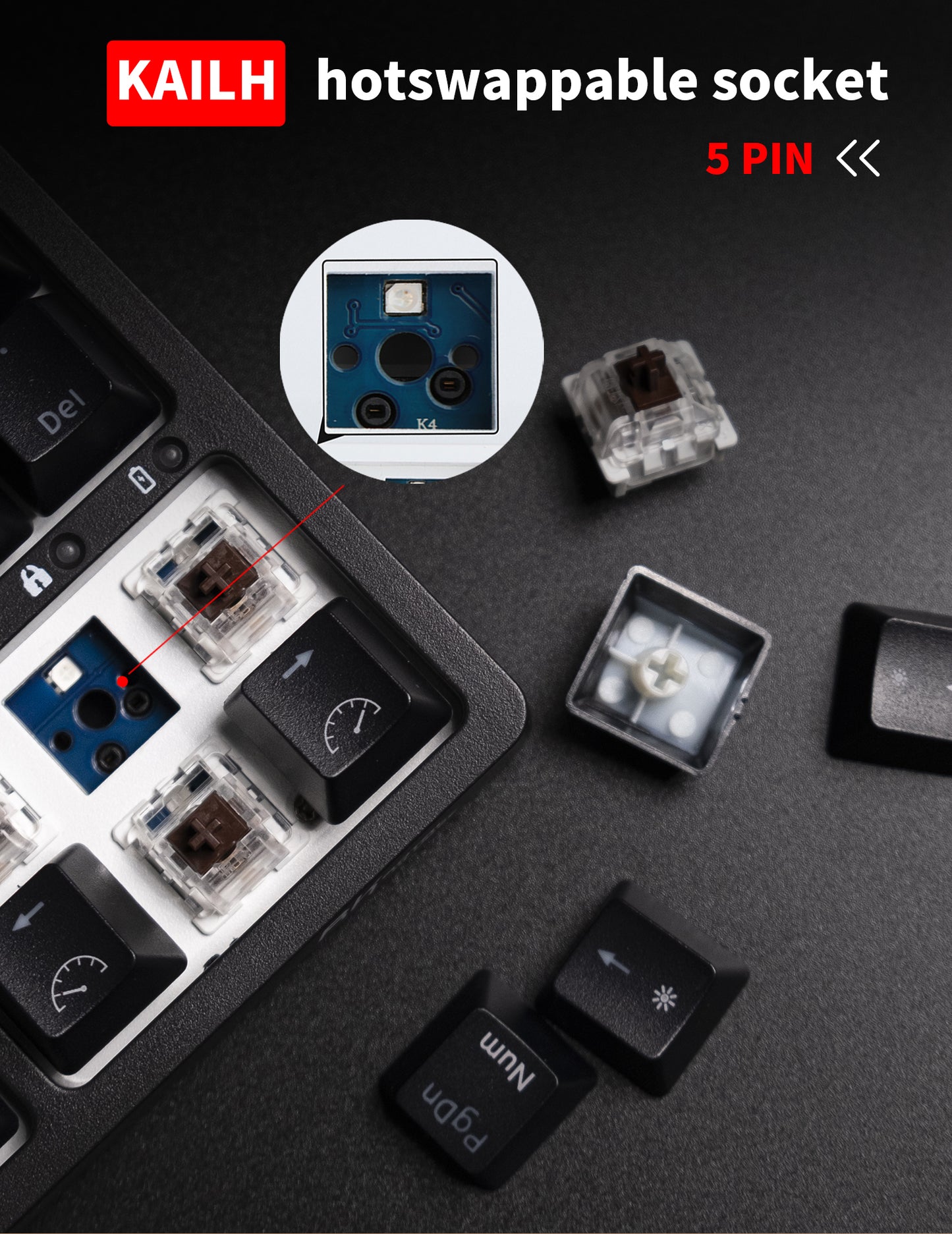 ROYAL KLUDGE RK84 Wireless Mechanical Keyboard – 65% Compact, Hot-Swappable, Blue Switch – Black"