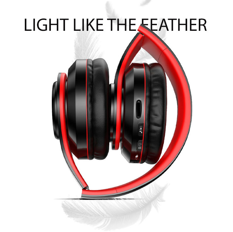 Bluetooth 5.0 Foldable Wireless Stereo Headphones – Over-Ear Earphones with HD Sound (Black)