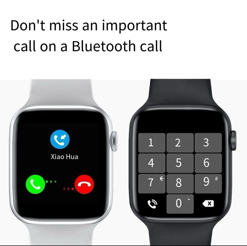 Smart Watch 44mm with Bluetooth Calling – Multi-Dial Display, Blood Oxygen Monitor, Sports & Game Modes – Compatible with iOS & Android – White + 2 Straps