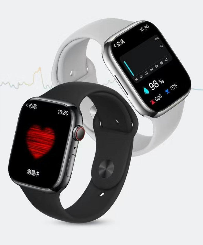 Smart Watch 44mm with Bluetooth Calling – Multi-Dial Display, Blood Oxygen Monitor, Sports & Game Modes – Compatible with iOS & Android – White + 2 Straps