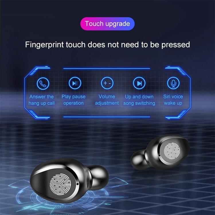 V5.0 Wireless Bluetooth Headset with Touch Control – Stereo Sound, Charging Case, In-Ear Earbuds