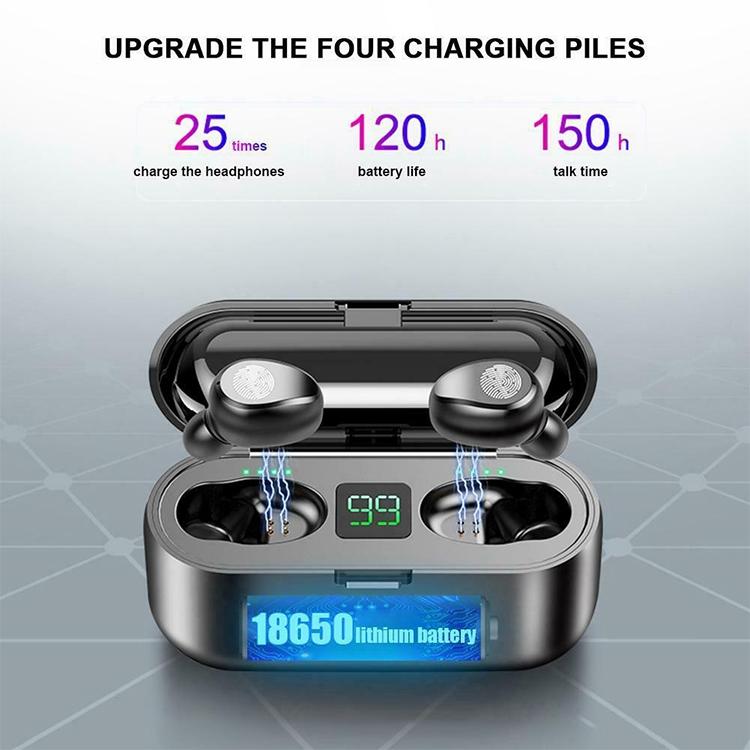 V5.0 Wireless Bluetooth Headset with Touch Control – Stereo Sound, Charging Case, In-Ear Earbuds