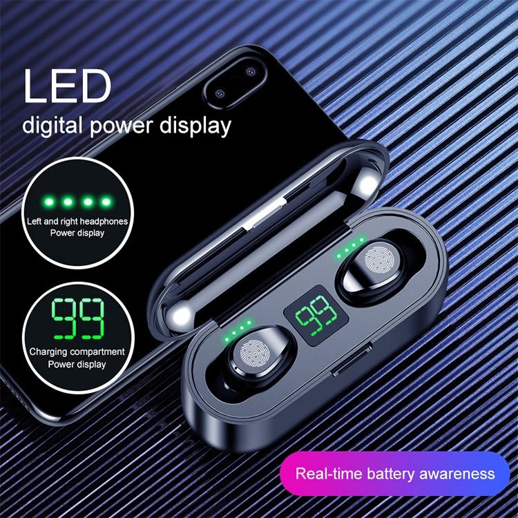 V5.0 Wireless Bluetooth Headset with Touch Control – Stereo Sound, Charging Case, In-Ear Earbuds