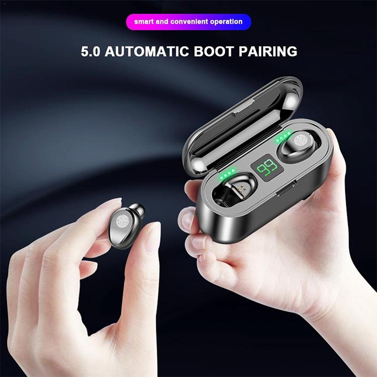 V5.0 Wireless Bluetooth Headset with Touch Control – Stereo Sound, Charging Case, In-Ear Earbuds