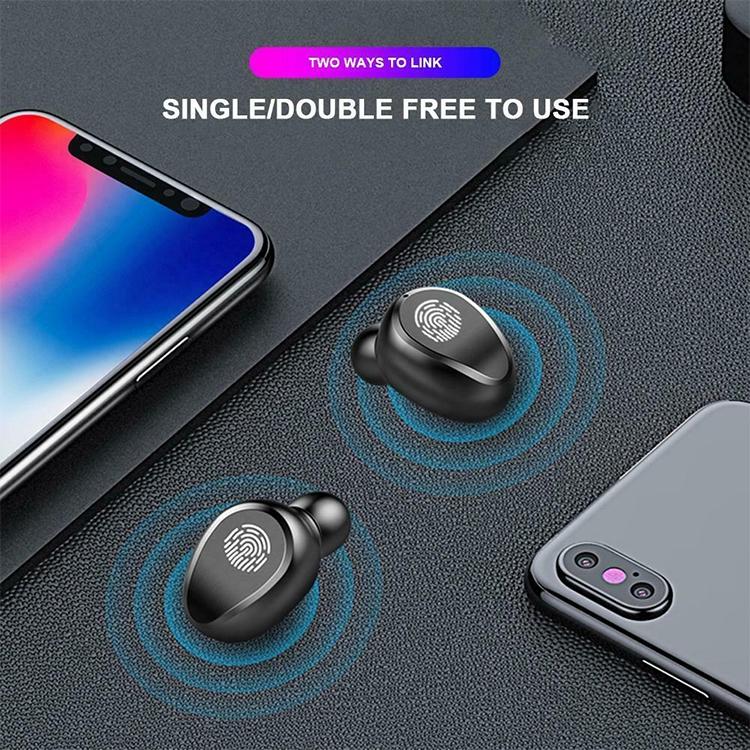 V5.0 Wireless Bluetooth Headset with Touch Control – Stereo Sound, Charging Case, In-Ear Earbuds