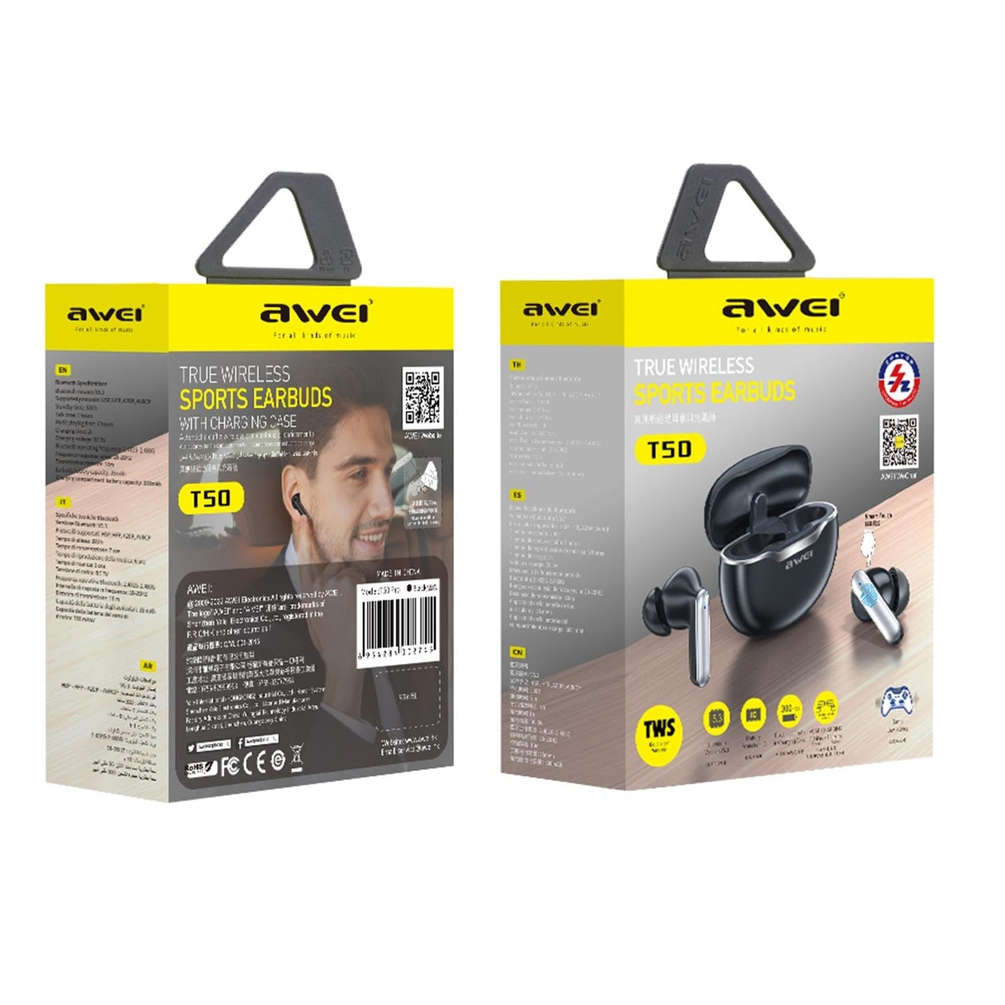 T50 True Wireless Gaming Earbuds – Low Latency, Bluetooth 5.3, LED Charging Case, Noise Reduction, Clear Mic