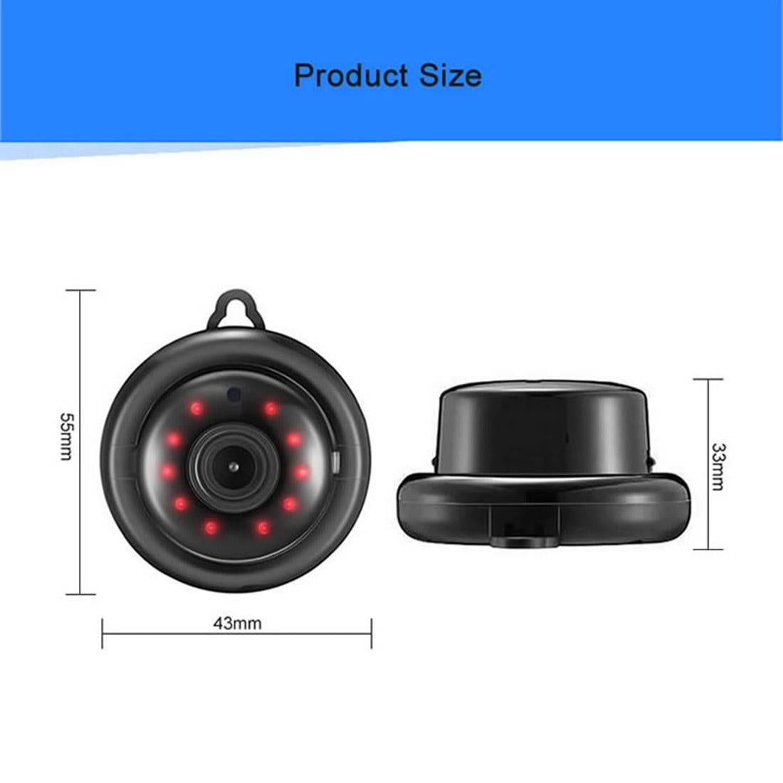 Mini HD WiFi IP Camera – Infrared Night Vision, Motion Detection, TF Card Storage (Up to 64GB)