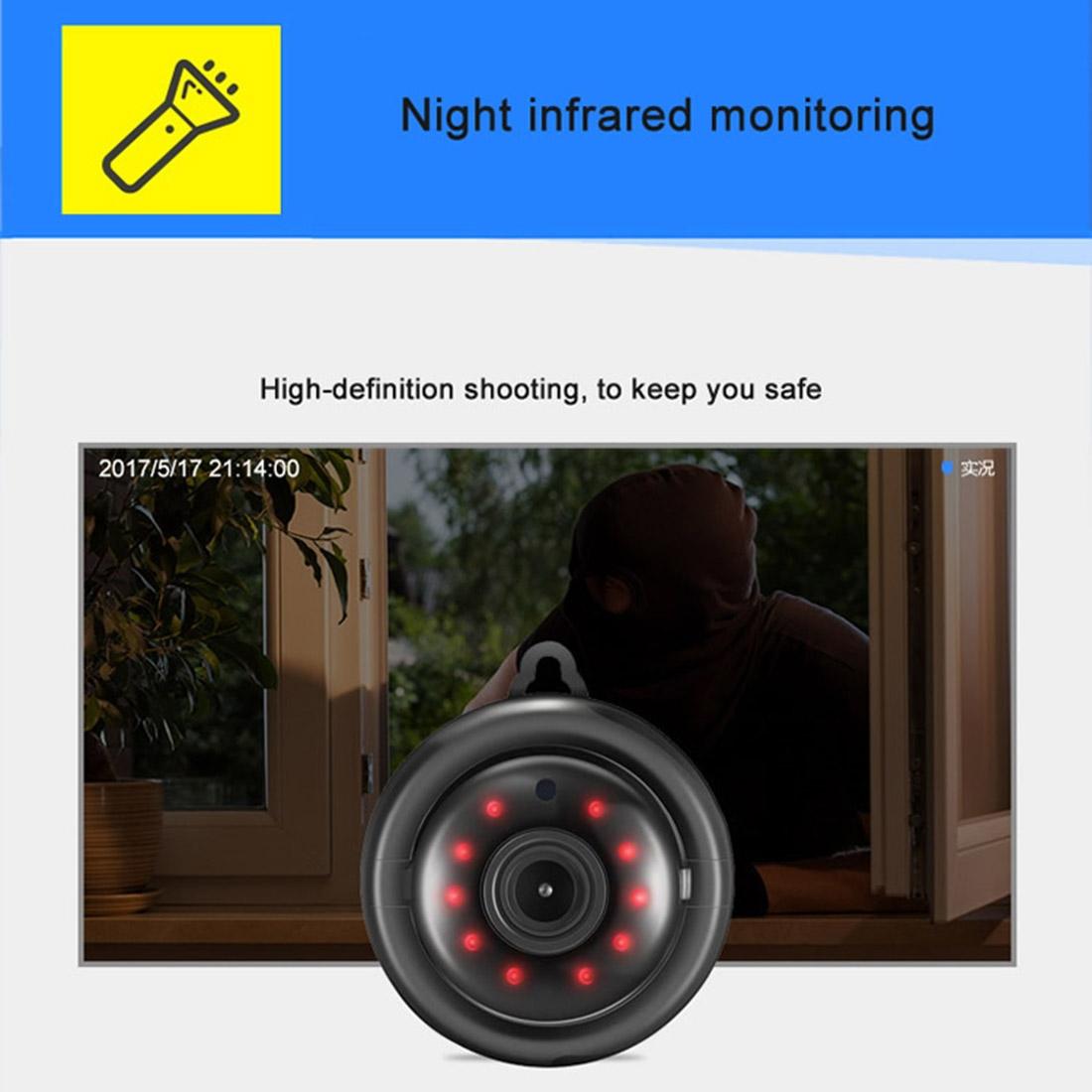 Mini HD WiFi IP Camera – Infrared Night Vision, Motion Detection, TF Card Storage (Up to 64GB)